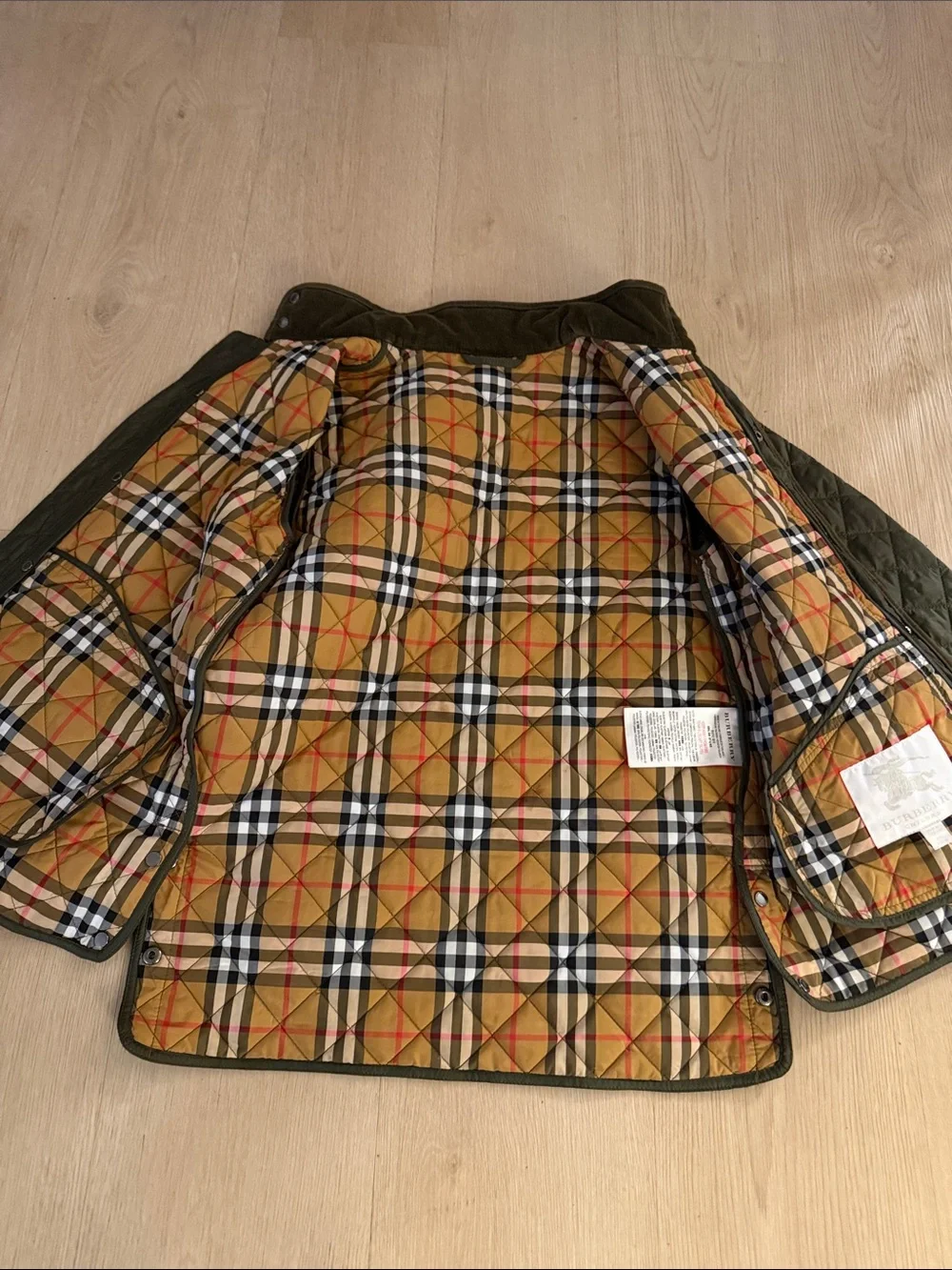 Burberry Quilted Olive Green Lightweight Jacket